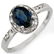 Genuine 1.35 ctw Blue Sapphire & Diamond Ring 10K White