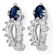 Genuine 0.90 ctw Blue Sapphire & Diamond Earrings Gold