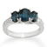 Genuine 3.25ctw Blue Sapphire & Diamond Ring White Gold