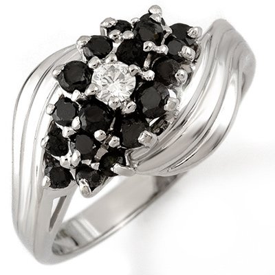 Natural 0.65 ctw Black Diamond Bridal Ring 10k Gold: Natural 0.65 ctw Diamond Ring 10k Gold * MSRP $1170 ---- Diamond: 19 Round cut 0.65 ctw----Diamond clarity: SI3-I1----Diamond color: I-J----Metal Purity & Color: 10K Gold-White----Gold weight: 3.65 gr