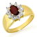 Genuine 0.50 ctw Garnet Ring 10K Yellow Gold