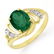 Genuine 2.14 ctw Emerald & Diamond Ring 14K Yellow Gold