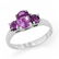 Genuine 0.85 ctw Amethyst Ring 10K White Gold