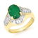 Genuine 2.57 ctw Emerald & Diamond Ring 14K Yellow Gold