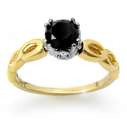 Natural 1.45 ctw Black Diamond Ring 14K Multi tone Gold: Natural 1.45 ctw Diamond Ring 14K Multi tone Gold - Retails for $2040 ---- Diamond: 43 Round cut @ 1.45 ctw---- Clarity: SI-I/ Opaque---- Color: H-K/ Black----Metal Purity & Color : 14K Gold-Multi ton