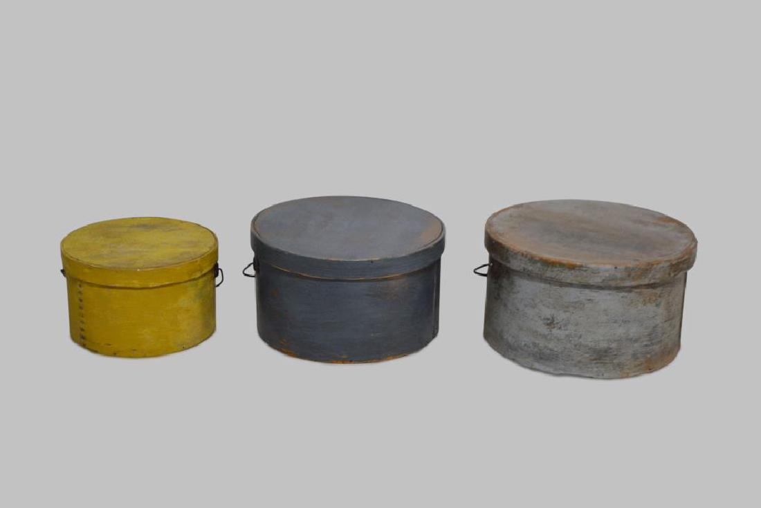 3-Piece Painted Pantry Box Lot 7"H,   12 1/4" diam. (1 of 2)