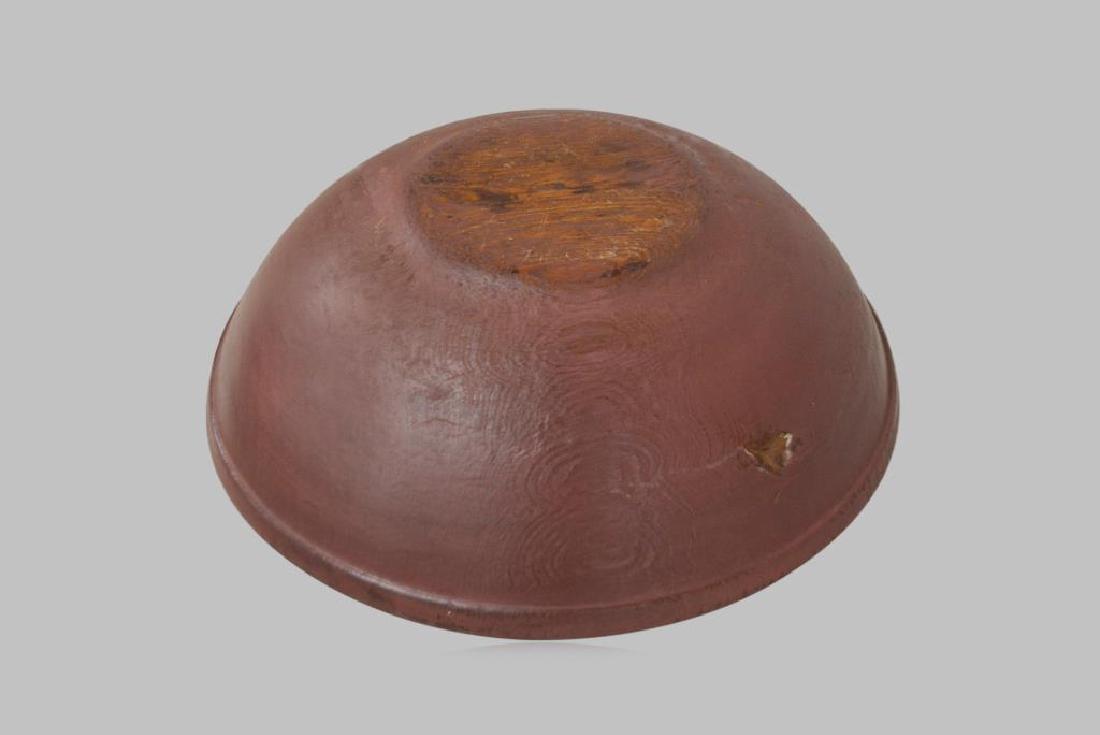 Early Work Bowl in old mulberry painted surface 7"H, (1 of 3)