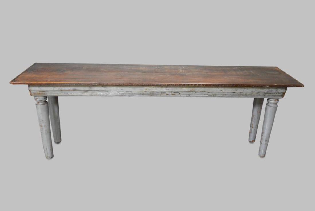 Painted Work Table 31"H, 94 1/2"L, 22 3/4"W: Painted Work Table 31"H, 94 1/2"L, 22 3/4"W