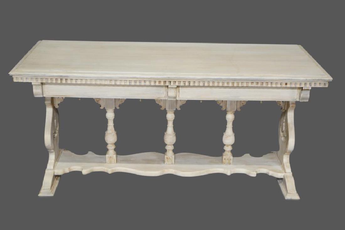 Painted Library Table 30 1/4"H,   66"L,   30"W (1 of 2)