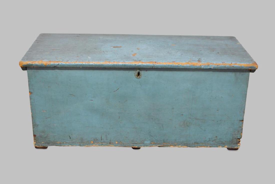 Early New England Seaman's Trunk in old blue (1 of 5)