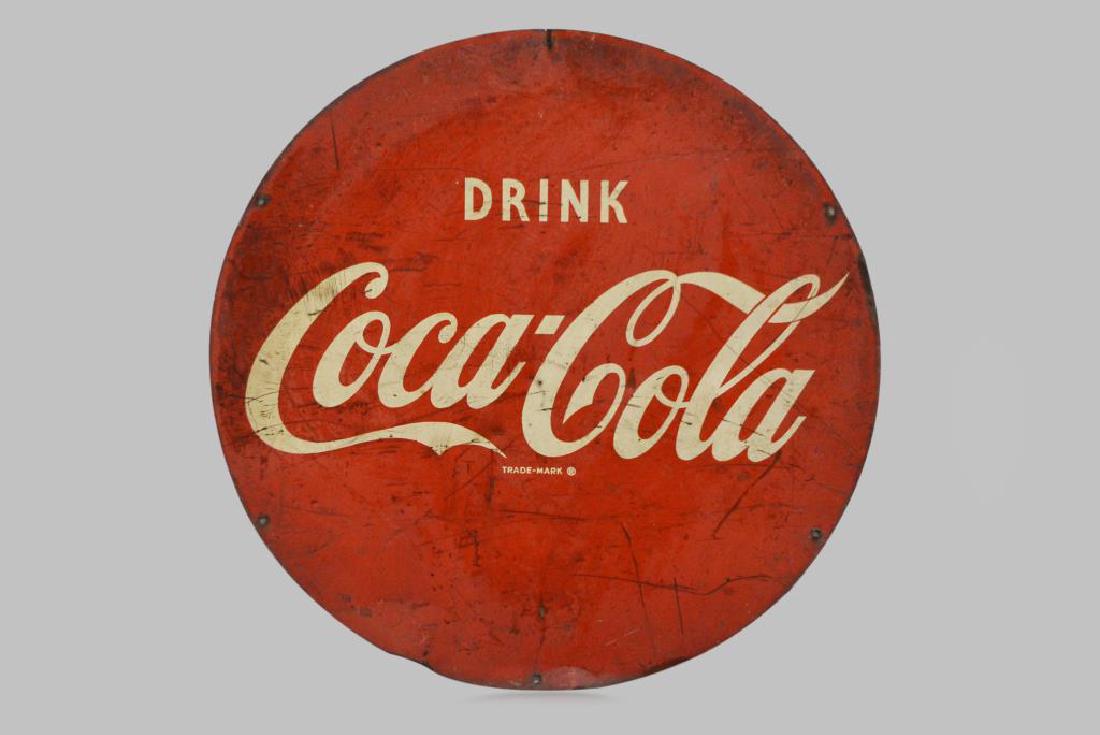 Metal Coca-Cola Sign 27 1/2" diam. (1 of 1)