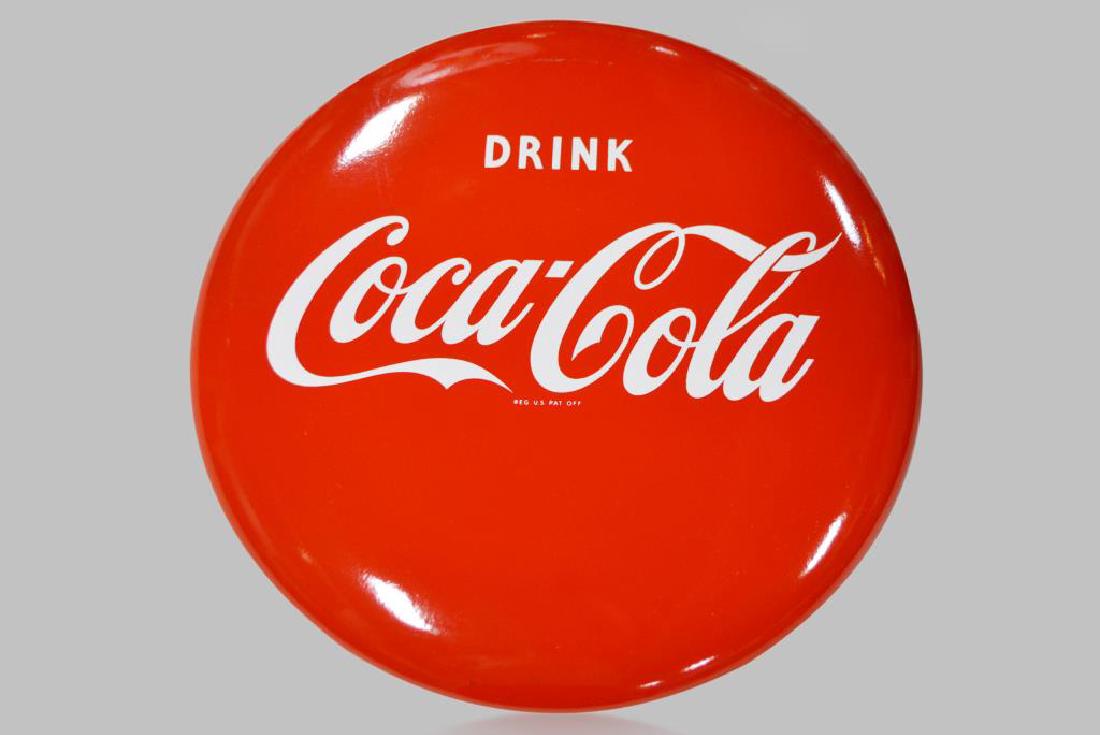 Porcelain Coca-Cola Button Sign 24" diam. (1 of 1)