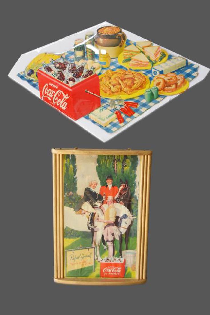 2-Piece Coca-Cola Advertising Lot 1 cardboard/ 1 paper (1 of 3)