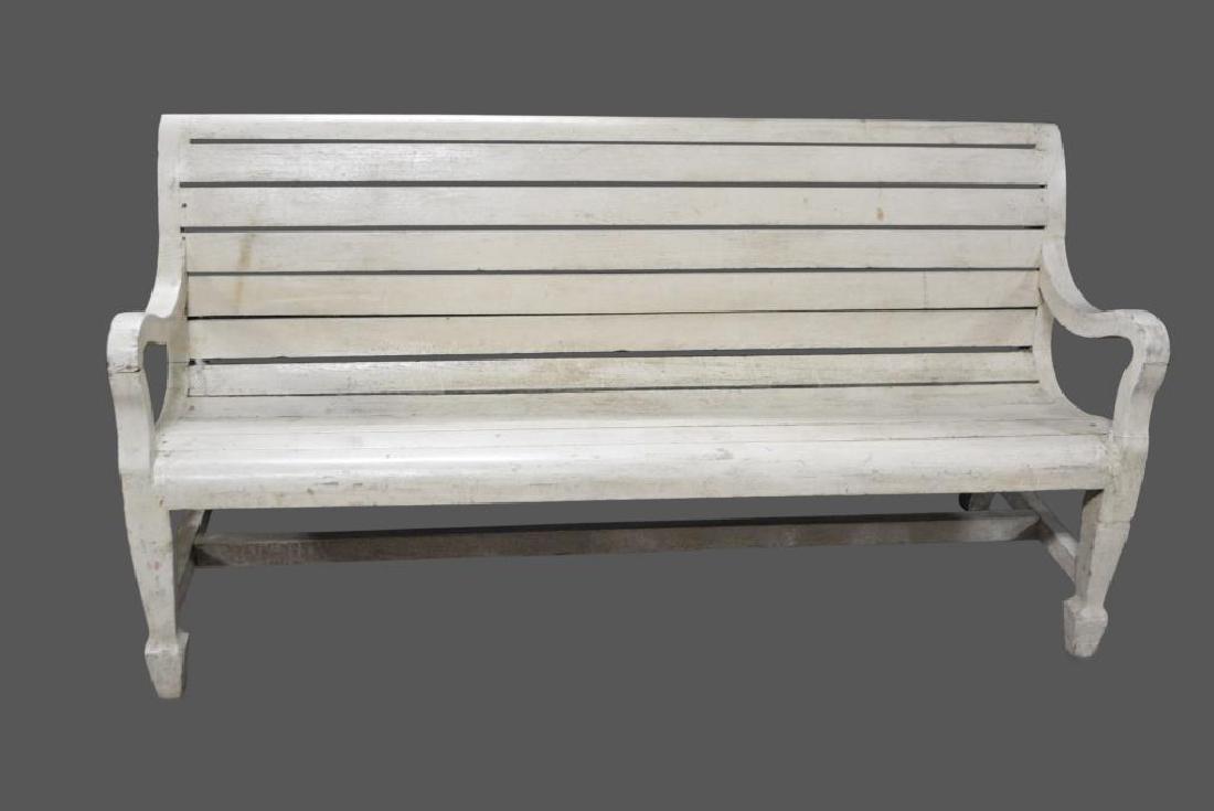Painted Railroad Bench 36 1/2"H,   72 1/4"  x   25 1/2" (1 of 2)