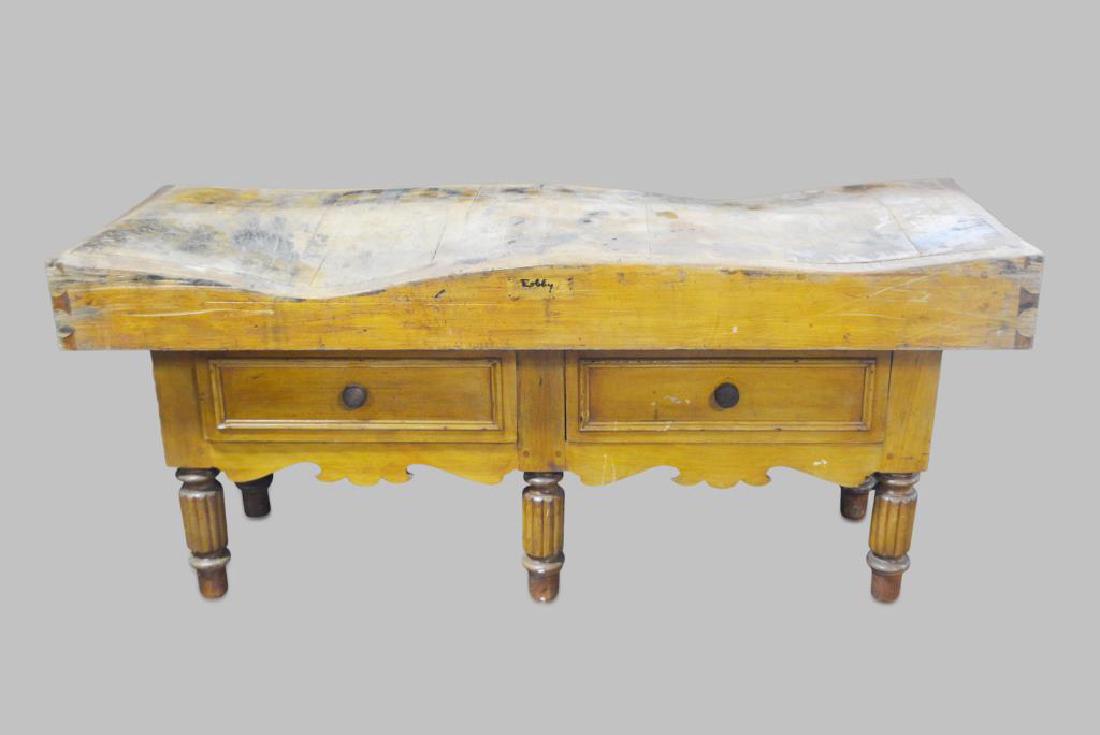 French Butcher Block 2-Drawer 34 1/2"H,   78 3/4"L, (1 of 3)