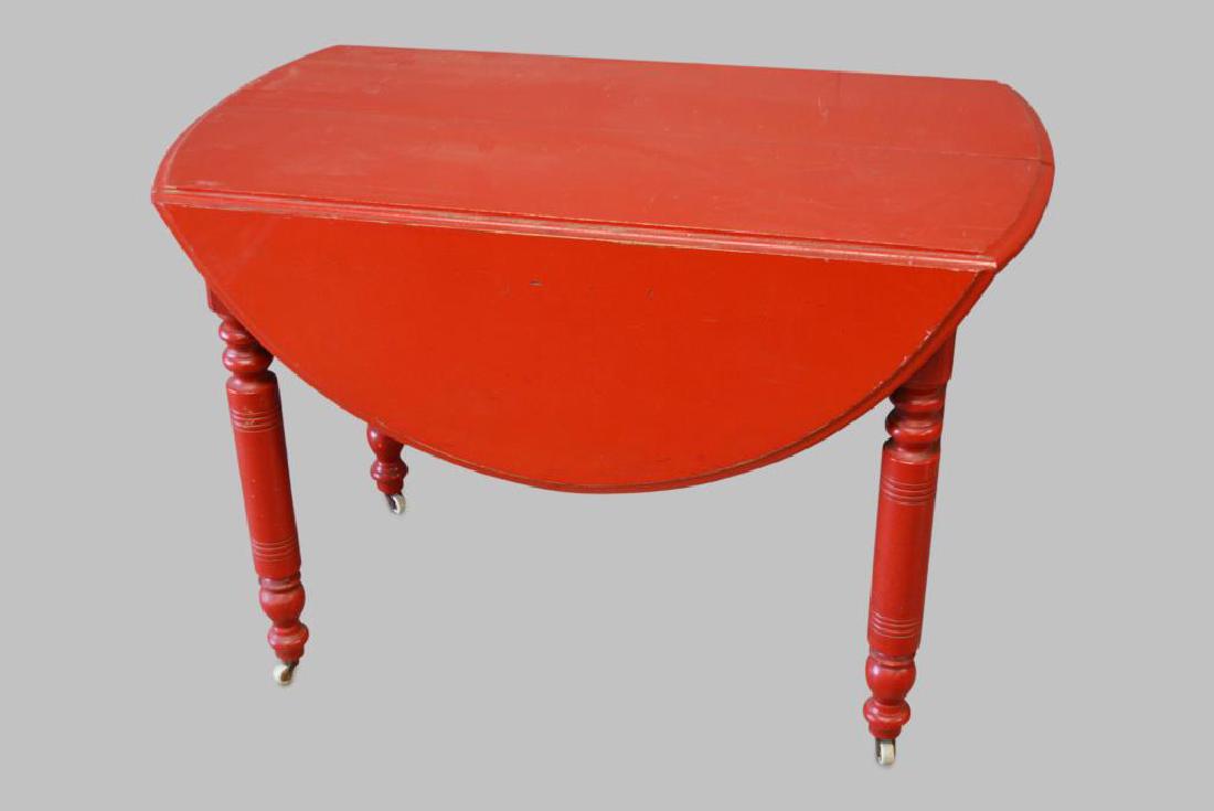 Red Drop Leaf Table 29 1/2"H,   42 1/4"  x   23" (1 of 2)