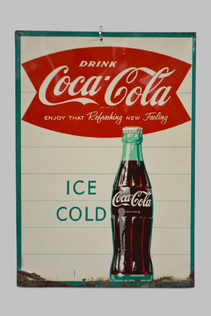 Coca-Cola Sign - metal 28" x 29 1/2": Coca-Cola Sign - metal 28" x 29 1/2"