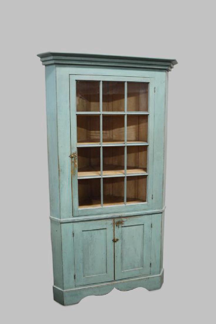 19th Cen. Pa. 12-Paned Corner Cupboard in Original (1 of 4)