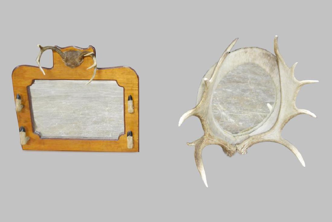 2-Piece Antler Mirror Lot 27"H,   28"  x   9 3/4" (1 of 2)