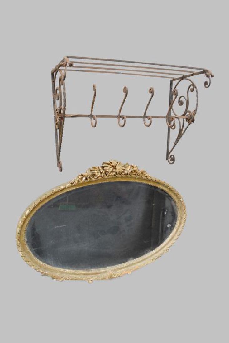 2pc. Lot  -  Mirror,  Coat Rack 31 1/2"  x   41" (1 of 1)