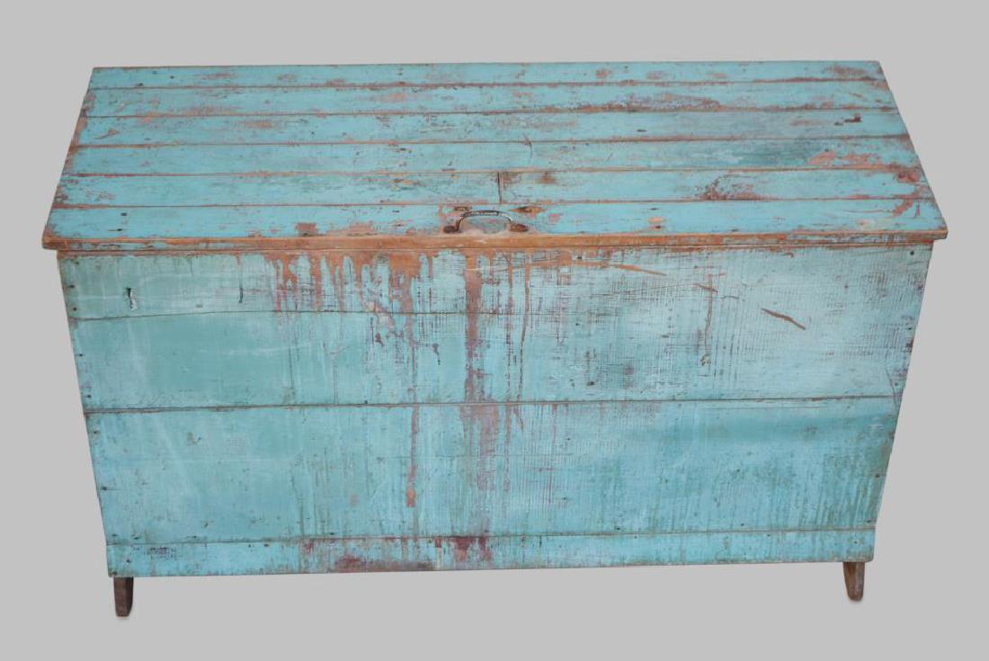 General Store Bin in Old Blue Paint 33"H,   49 1/2"L, (1 of 3)