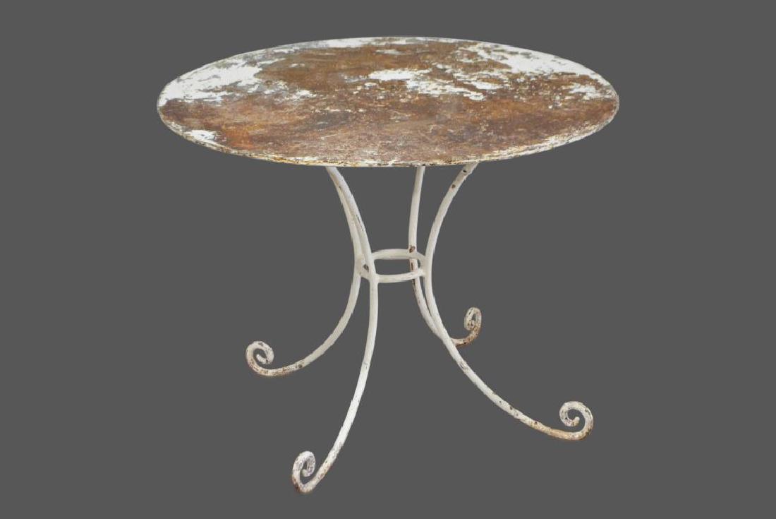 French Metal Cafe Table 30 1/2"H,   39 1/4" diam. (1 of 2)