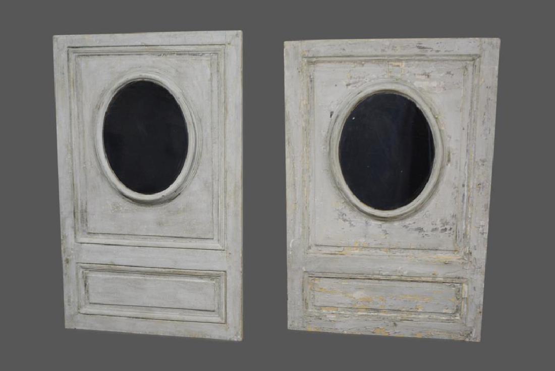 Early French Mirror in old grey painted (1 of 3)
