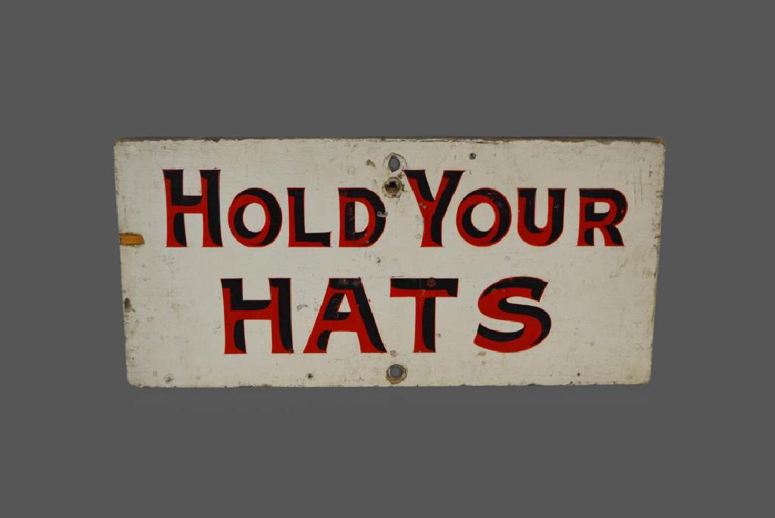 Wooden Sign from Roller Coaster "Hold Your Hats" 11 (1 of 1)