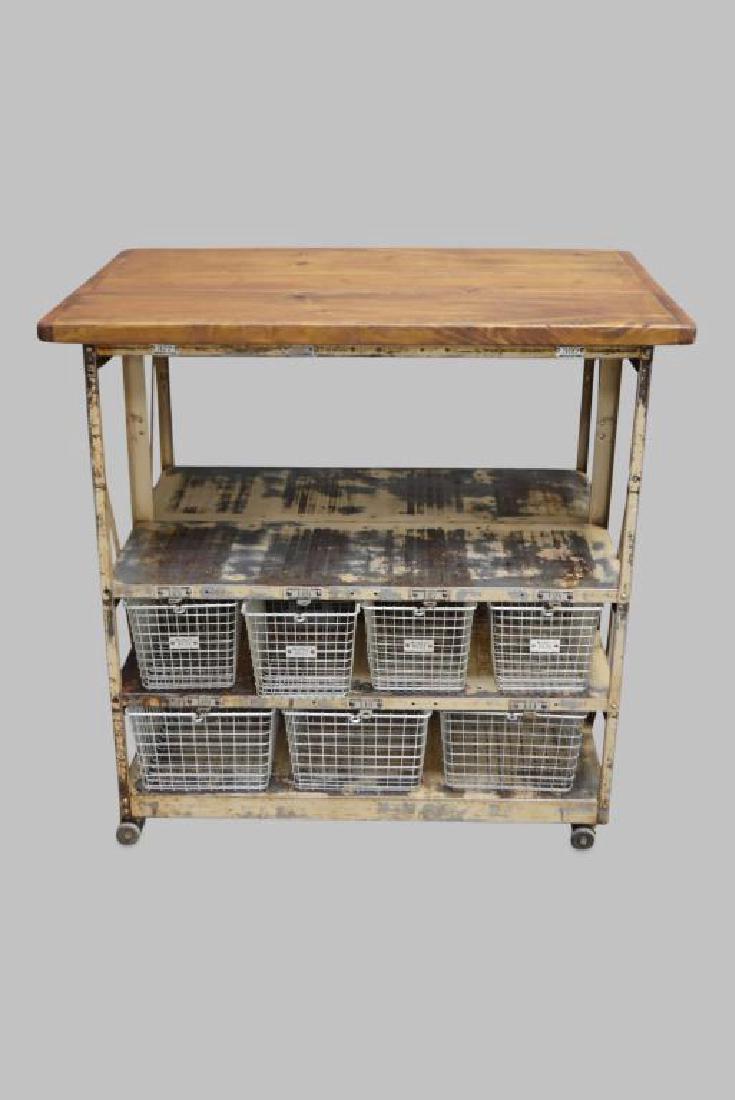 Industrial Locker Basket Work Island 44"H,   45 1/2"  x (1 of 3)