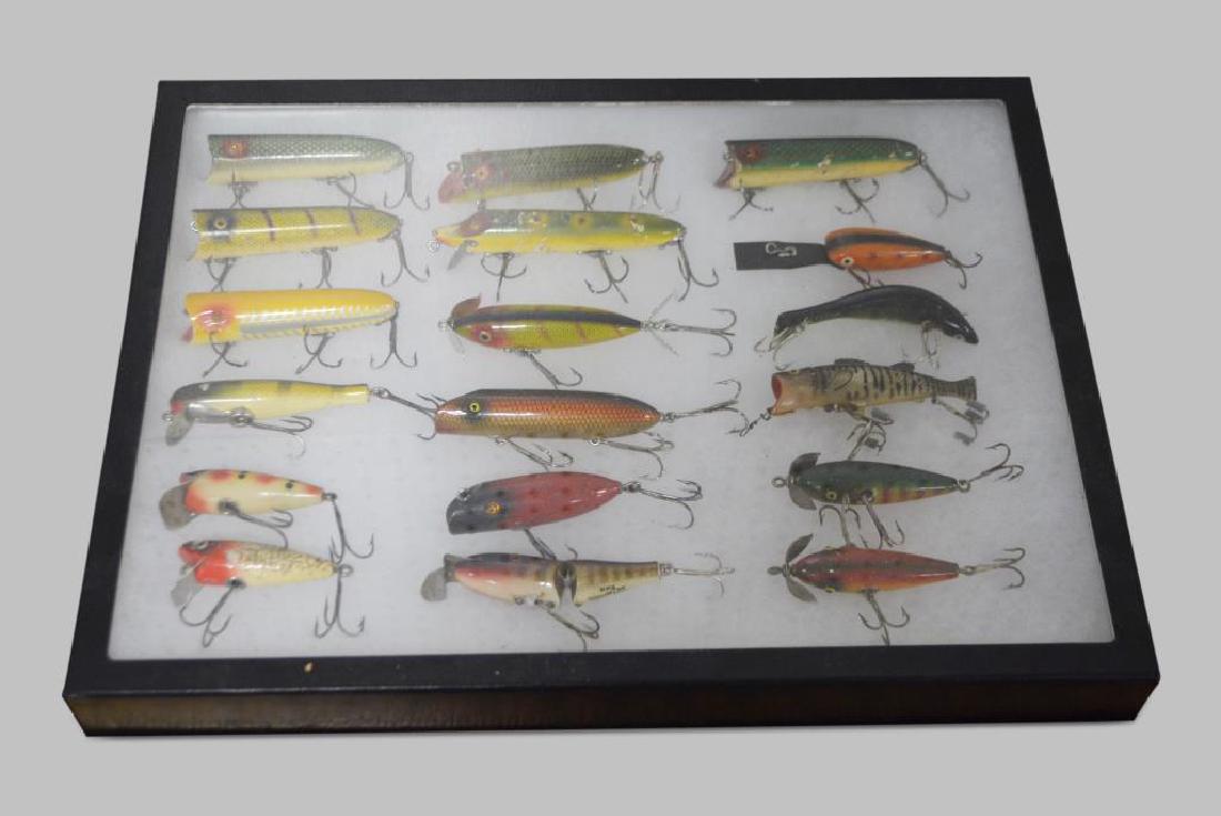 Framed Group Lot of Fishing Lures (1 of 2)
