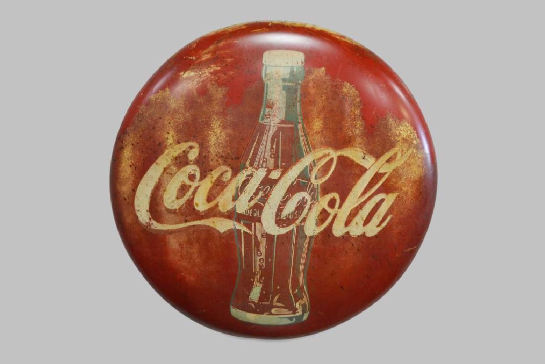 Advertising Coca-Cola Button Sign 48" diam. (1 of 2)