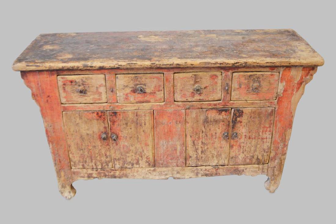 Early Asian Painted Sideboard 43 1/4"H,   61"L,   21 (1 of 3)