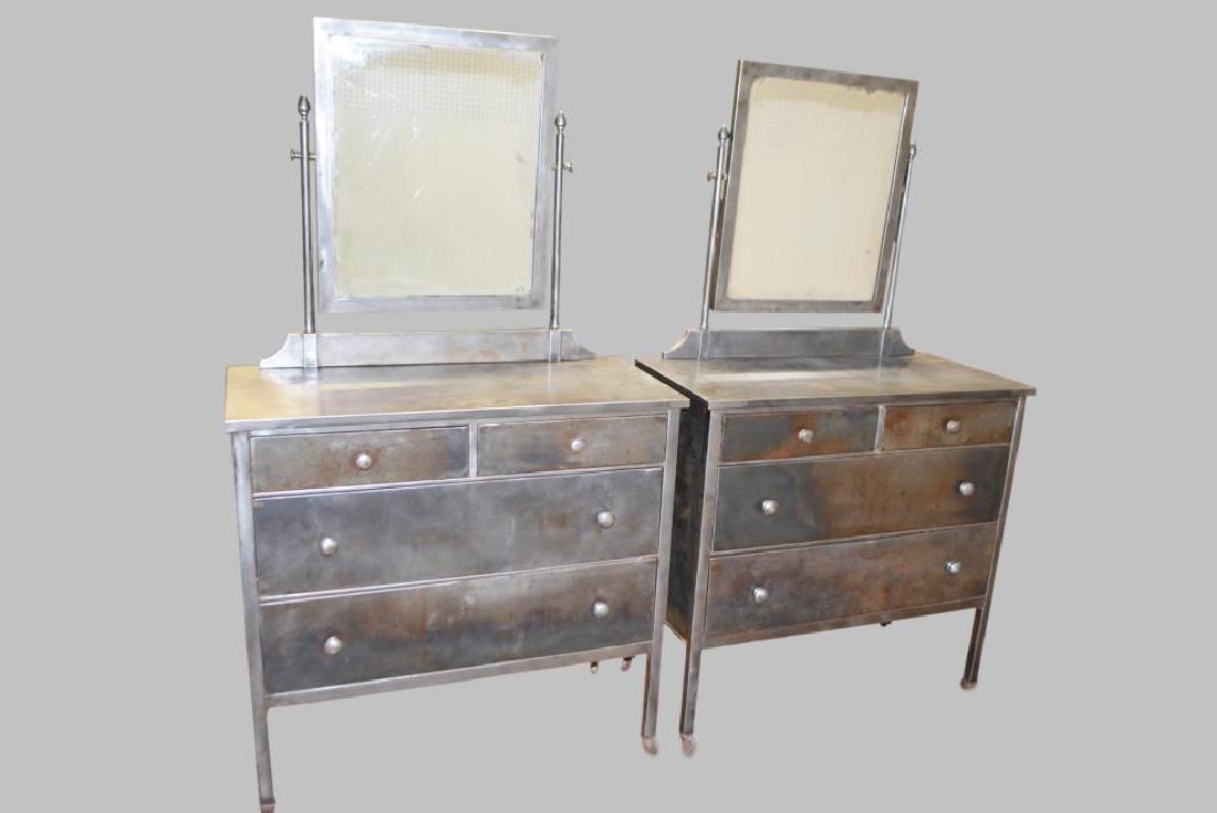 Metal Hotel Vanity w/ Mirror X-2 66 1/2"H,   38"L, (1 of 9)