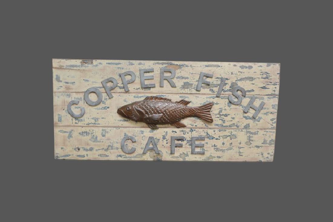 Copper Fish Cafe Sign 27 1/4"  x   59 3/4" (1 of 2)