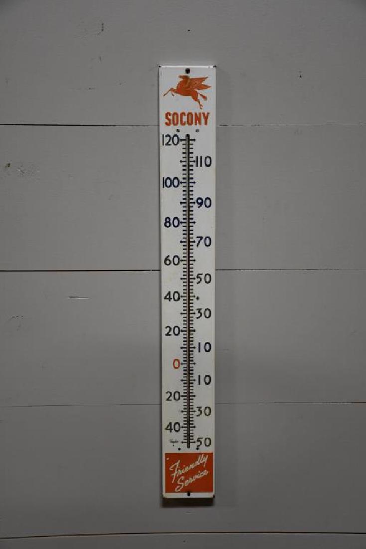 Advertising Socony Porcelain Thermometer 34 3/4"  x   4 (1 of 2)