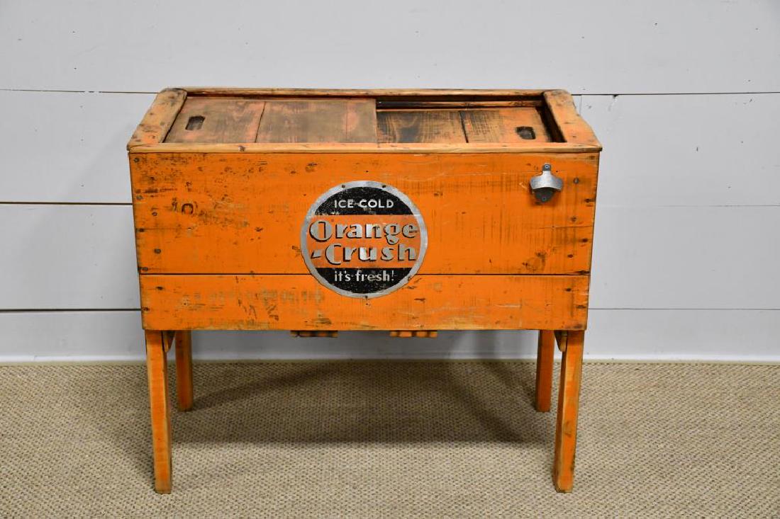 Wooden Country Store Orange Crush Cooler 31 1/2"H, (1 of 6)