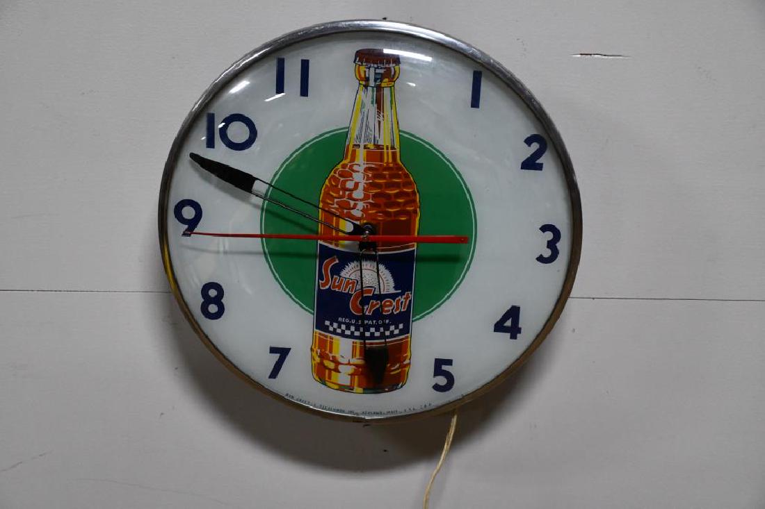 Lighted Suncrest Advertising Clock *Works* 14 3/4" (1 of 5)
