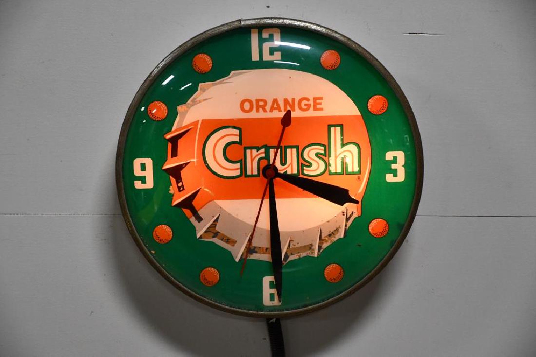 Orange Crush Advertising Clock *Works* 14 3/4" diam. (1 of 4)