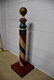 19th C. Painted Wooden Barber Pole 74"H, 21 1/2" x - 2