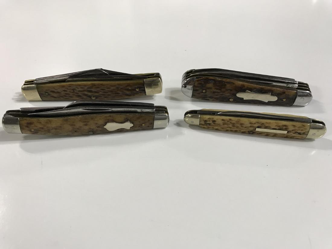 4 Old Bone Handle Pocket Knives: 4 Old Bone Handle Pocket Knives