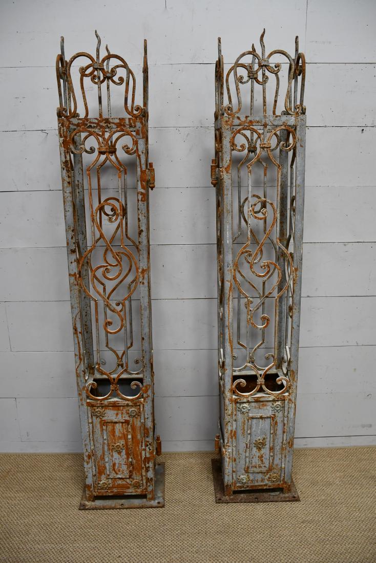 French Iron Garden Gate Column X2 84"  x   17"  x   14" (1 of 3)