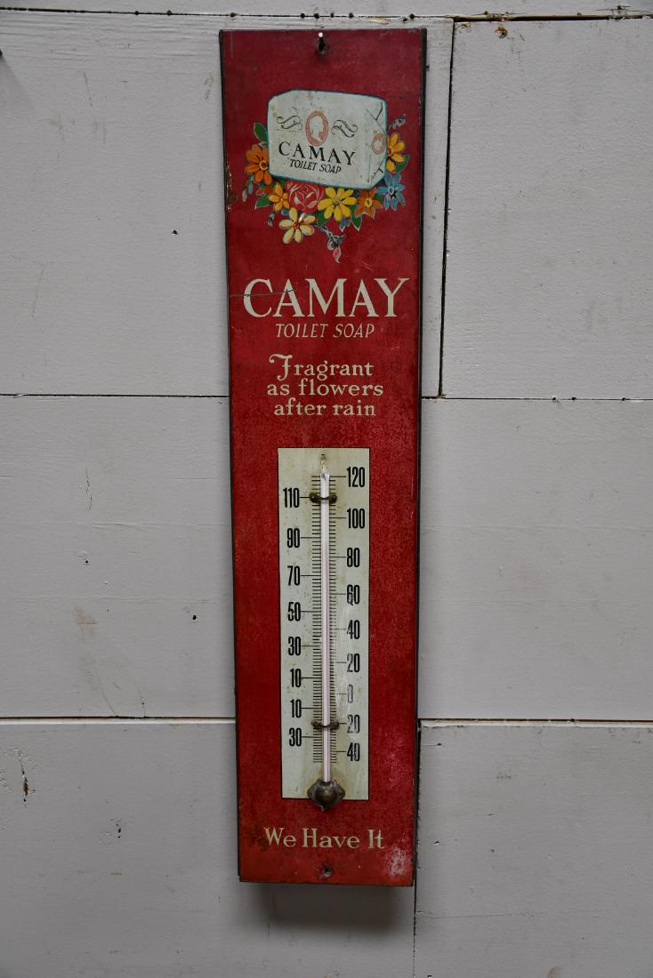 Metal Camay Toilet Soap Advertising Thermometer 27"  x (1 of 1)