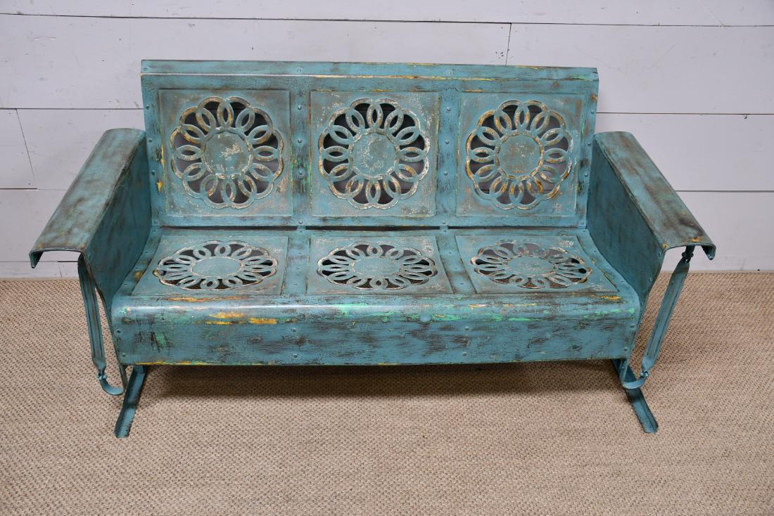 Painted Metal Porch Glider 32 1/2"H,   64 1/2"  x   32" (1 of 3)