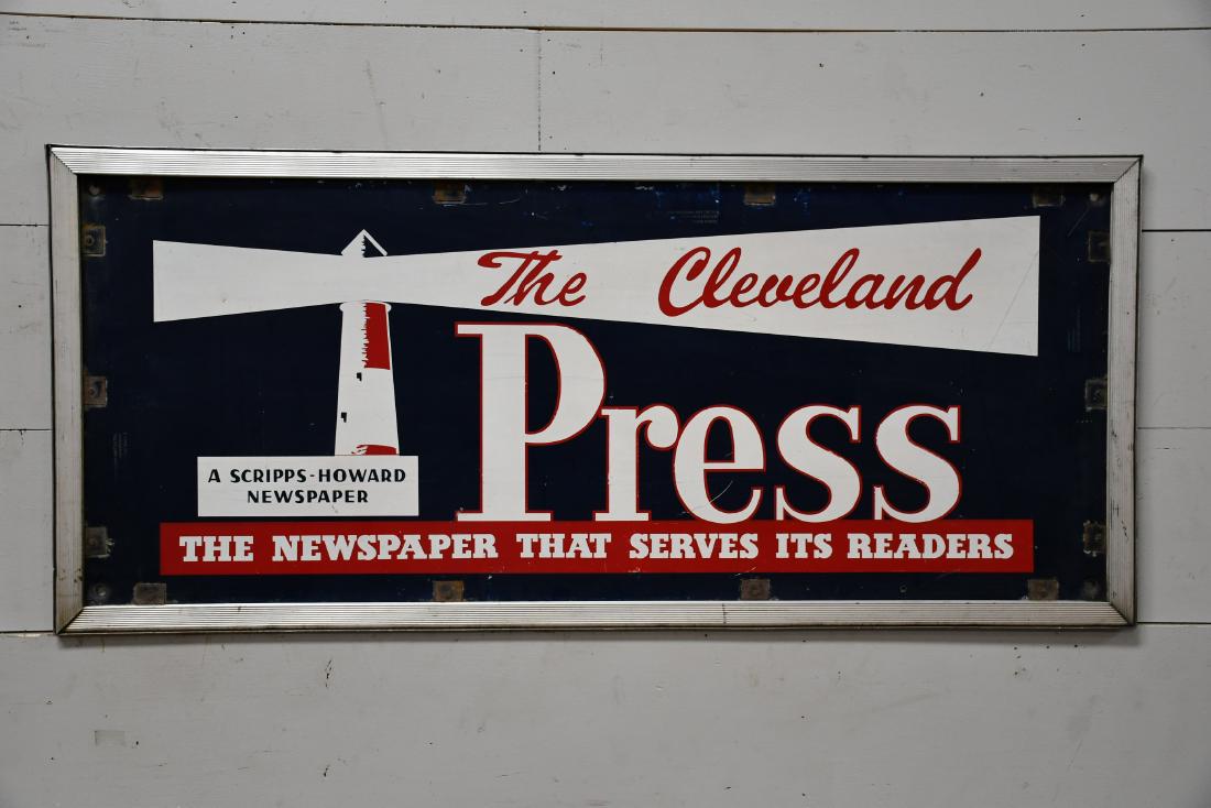 The Cleveland Press Sign metal 27" x 61"