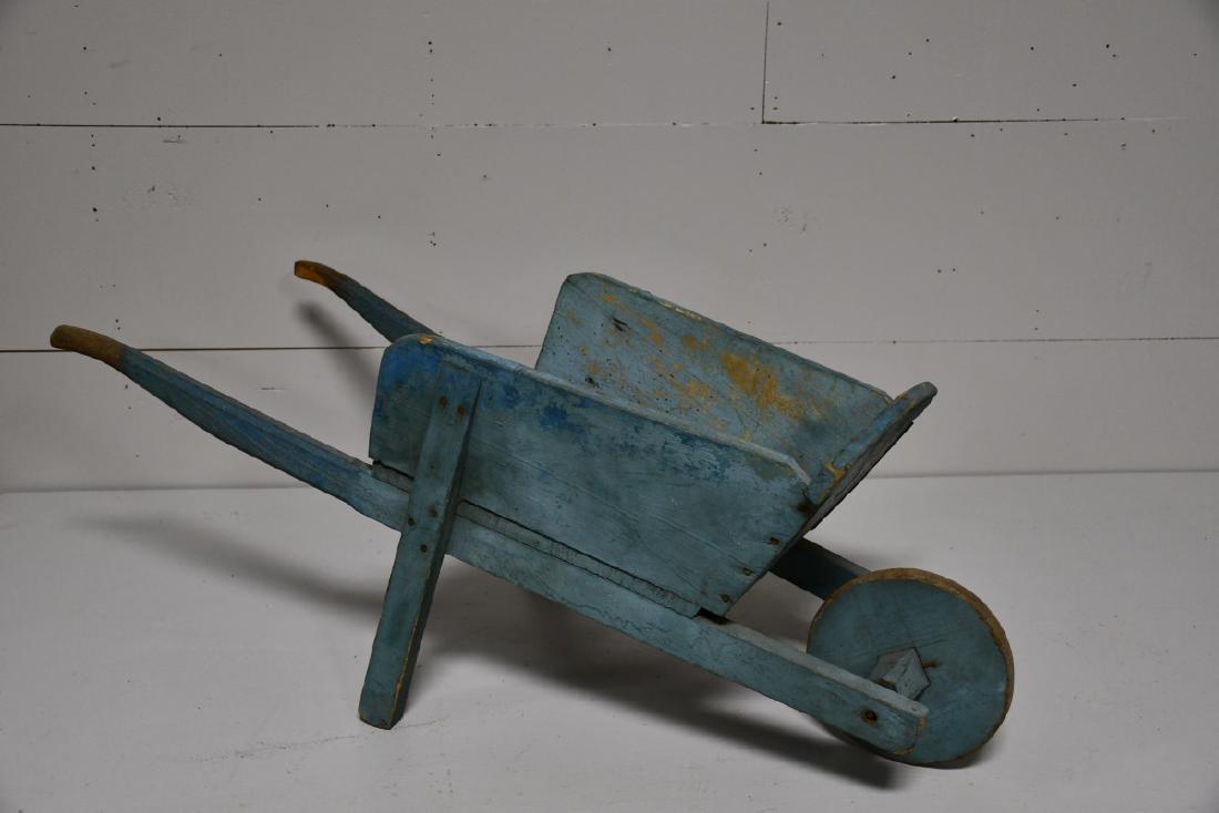 Child's Wheelbarrow in Old Blue Paint *June & Sandy (1 of 4)