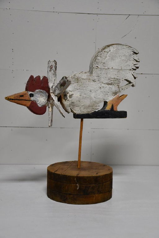Wooden Rooster Folk Art Whirligig June Sandy Worrell Jan 05 Placeholder