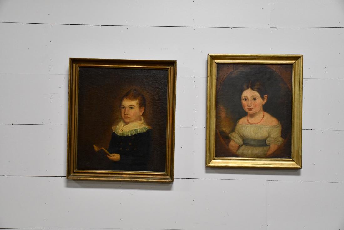 Mid-19th C. 2-Piece O/C Lot: Boy & Girl *June & Sandy (1 of 10)