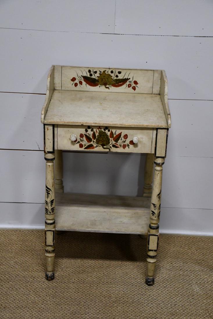 Early 19th C. Painted New England Side Table *June & (1 of 4)
