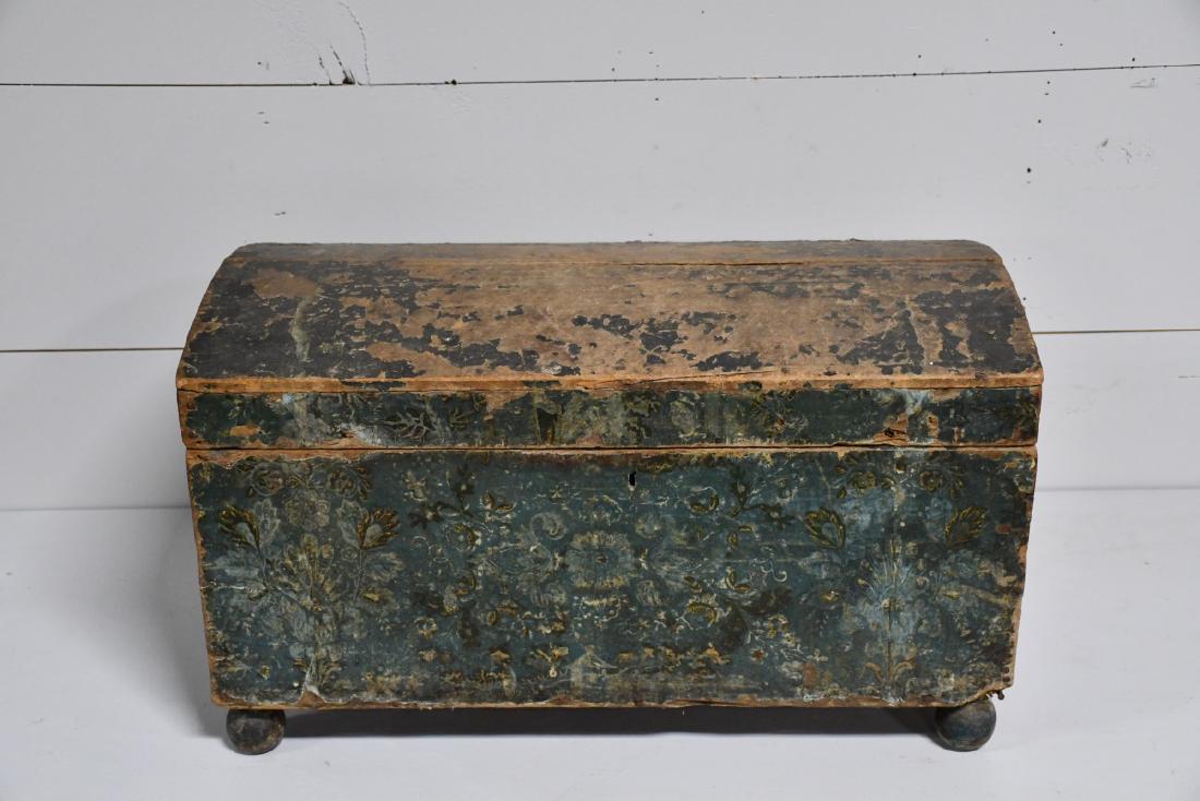 Late 18th-Early 19th C. Paint Decorated Trunk *June & (1 of 4)