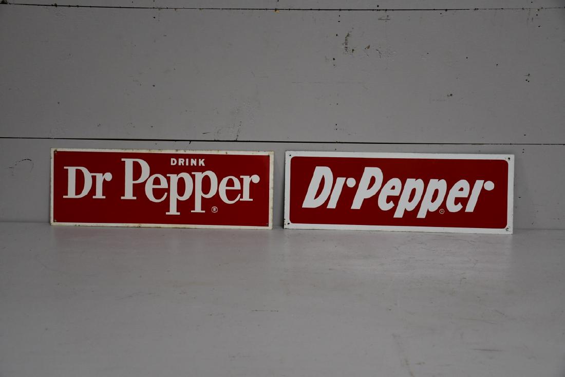 2-Piece Metal Dr. Pepper Sign Lot 7"  x   20"       / (1 of 4)